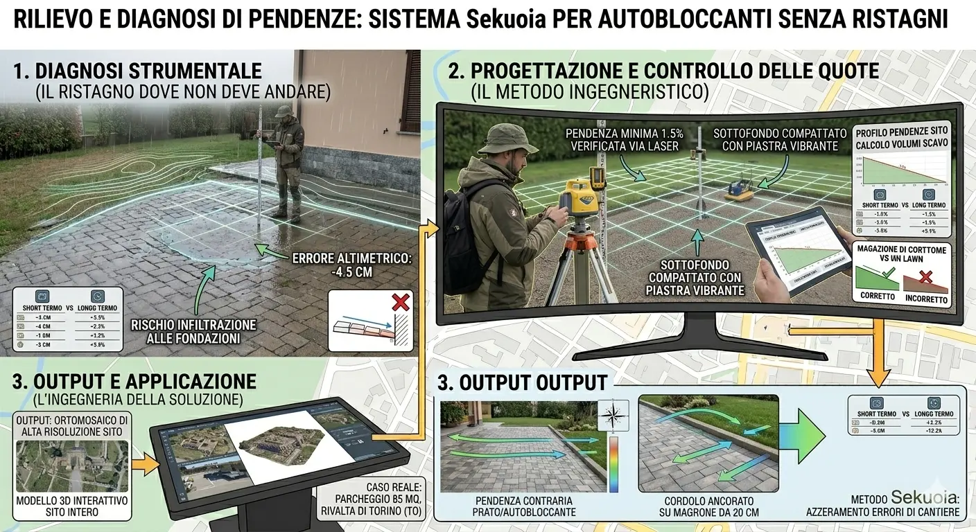 Diagnosi pendenze autobloccante e manto erboso a Torino
