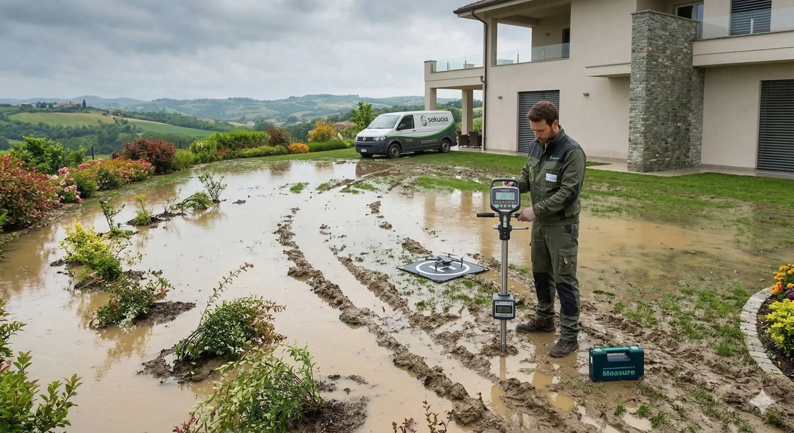 Diagnosi ristagno giardino con penetrometro digitale area torinese Sekuoia